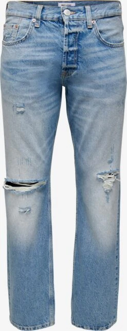 Only & Sons Droits Regular Jean Edge Homme Bleu
