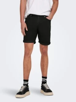 Only & Sons Shorts En Jean Regular Jean Ply Homme Noir -Jack & Jones Soldes Boutique 37970b3ec639a4d83c2bdd359b89f0b1