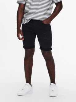 Only & Sons Shorts En Jean Regular Jean Homme Noir -Jack & Jones Soldes Boutique 3f75316e582c8478fab3fed558871423