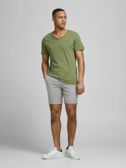 Jack & Jones Shorts Chino Regular Pantalon Chino Connor Homme Gris Chiné -Jack & Jones Soldes Boutique 618ba83c3cb6ae5869937553ab7a4f16