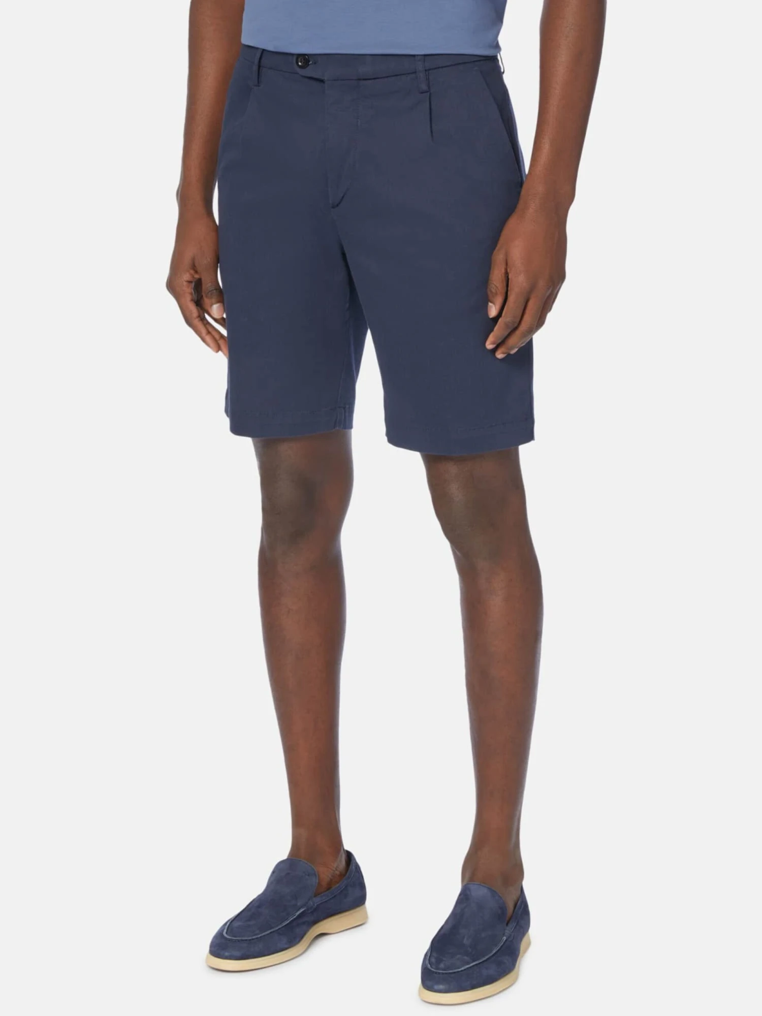 Shorts Chino Regular Pantalon à Pince Homme Bleu Marine 4 Shorts Chino Regular Pantalon à Pince Homme Bleu Marine – Image 2
