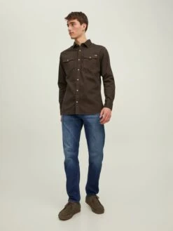 Jack & Jones Droits Regular Jean Mike Wood Homme Bleu -Jack & Jones Soldes Boutique 7a56402f0ddd1d5ffcd24b88ac66e709