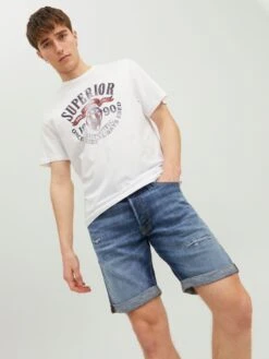 Jack & Jones Shorts En Jean Regular Jean Chris Wood Homme Bleu -Jack & Jones Soldes Boutique 91f7e006acb9f1f05ab13c59aad3ad29