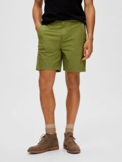 Selected Homme Shorts Chino Regular Pantalon Chino Homme Roseau