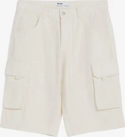 BERSHKA Shorts Cargo Loosefit Jeans Cargo Homme écru
