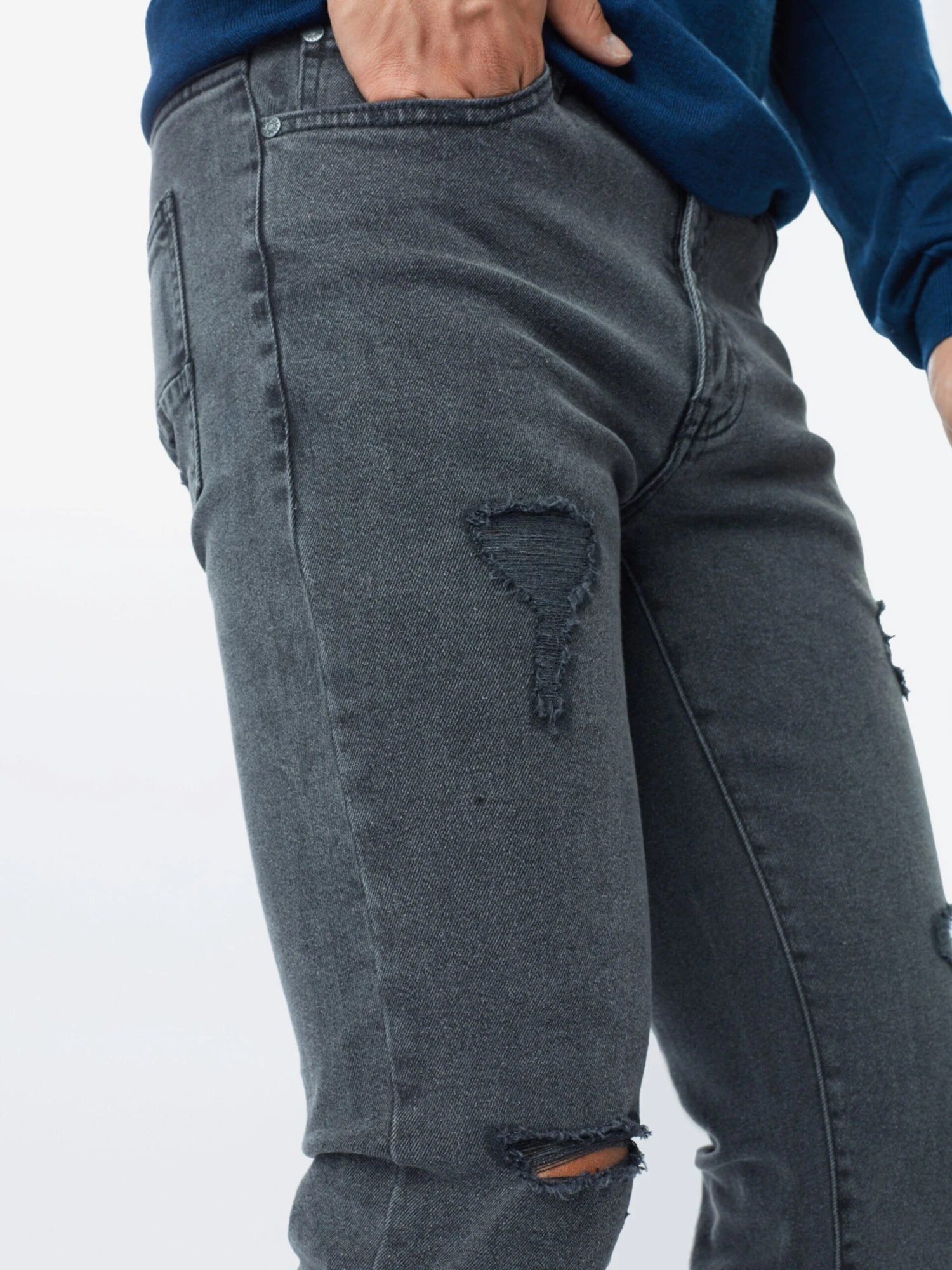 Denim Project Slim Coupe Slim Jean MR. RED Homme Gris 7 Denim Project Slim Coupe Slim Jean MR. RED Homme Gris – Image 5