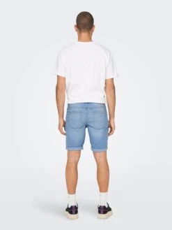 Only & Sons Shorts En Jean Coupe Slim Jean Ply Homme Bleu -Jack & Jones Soldes Boutique a7c1eb97d4ed3c4c2da4ae07c35470d8