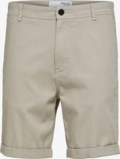 Selected Homme Shorts Chino Regular Pantalon Chino Luton Homme Beige Foncé