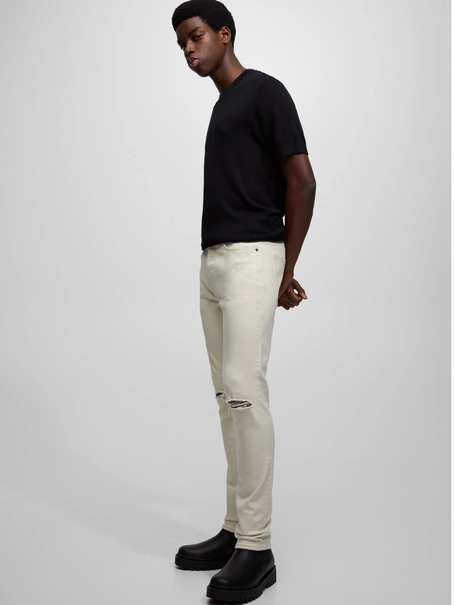 PULL & BEAR Slim Coupe Slim Jean Homme écru 4 PULL & BEAR Slim Coupe Slim Jean Homme écru – Image 2