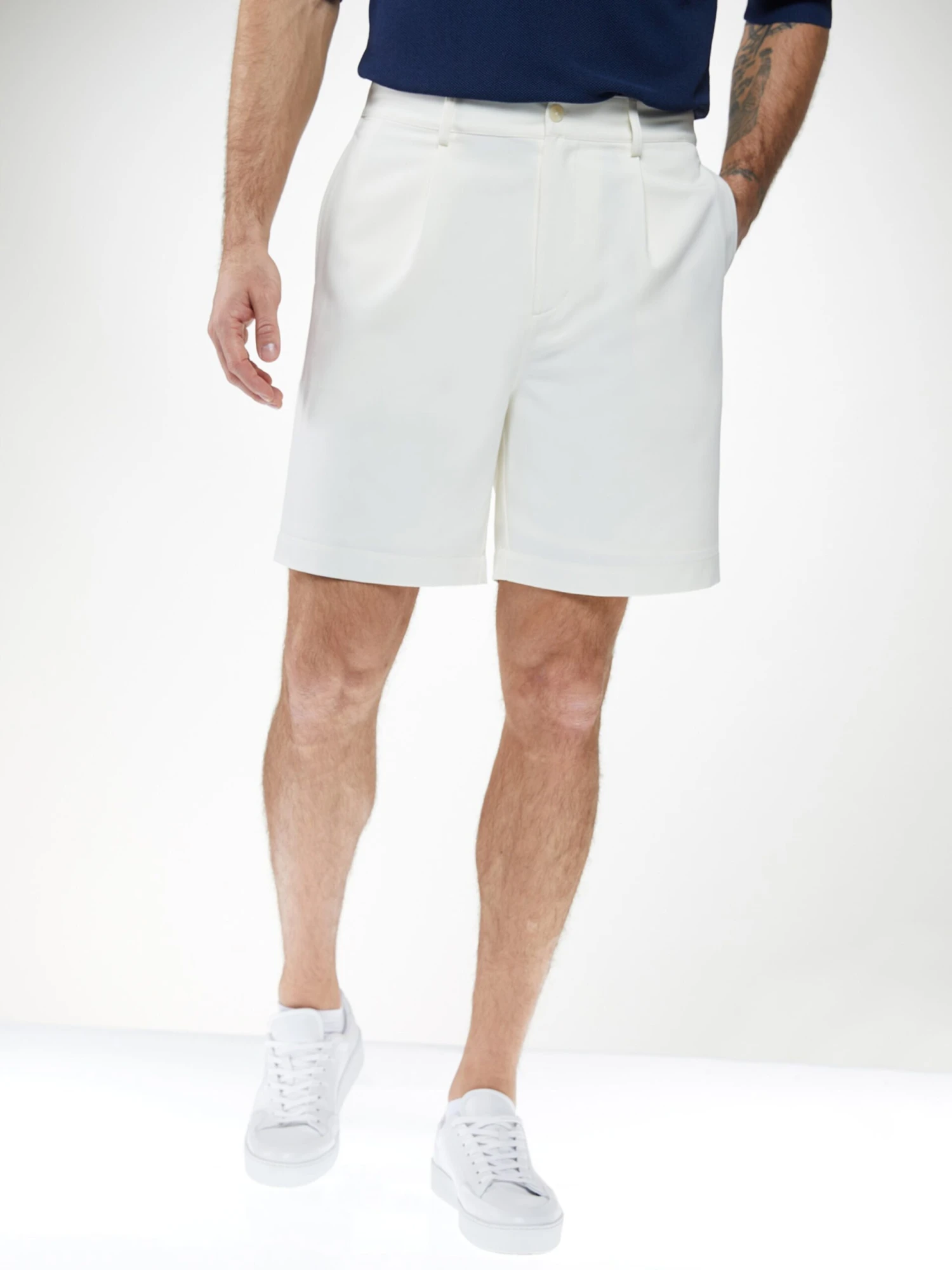 Shorts Chino Regular Pantalon à Pince Til Homme Beige 4 Shorts Chino Regular Pantalon à Pince Til Homme Beige – Image 2