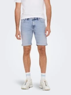 Only & Sons Shorts En Jean Coupe Slim Jean Ply Homme Bleu Clair -Jack & Jones Soldes Boutique de38e3d93daeb86071e44227c7b0c69f