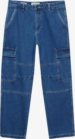 PULL & BEAR Loose Fit Loosefit Jeans Cargo Homme Bleu