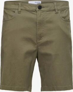 Selected Homme Shorts Chino Regular Pantalon Chino CARLTON Homme Olive