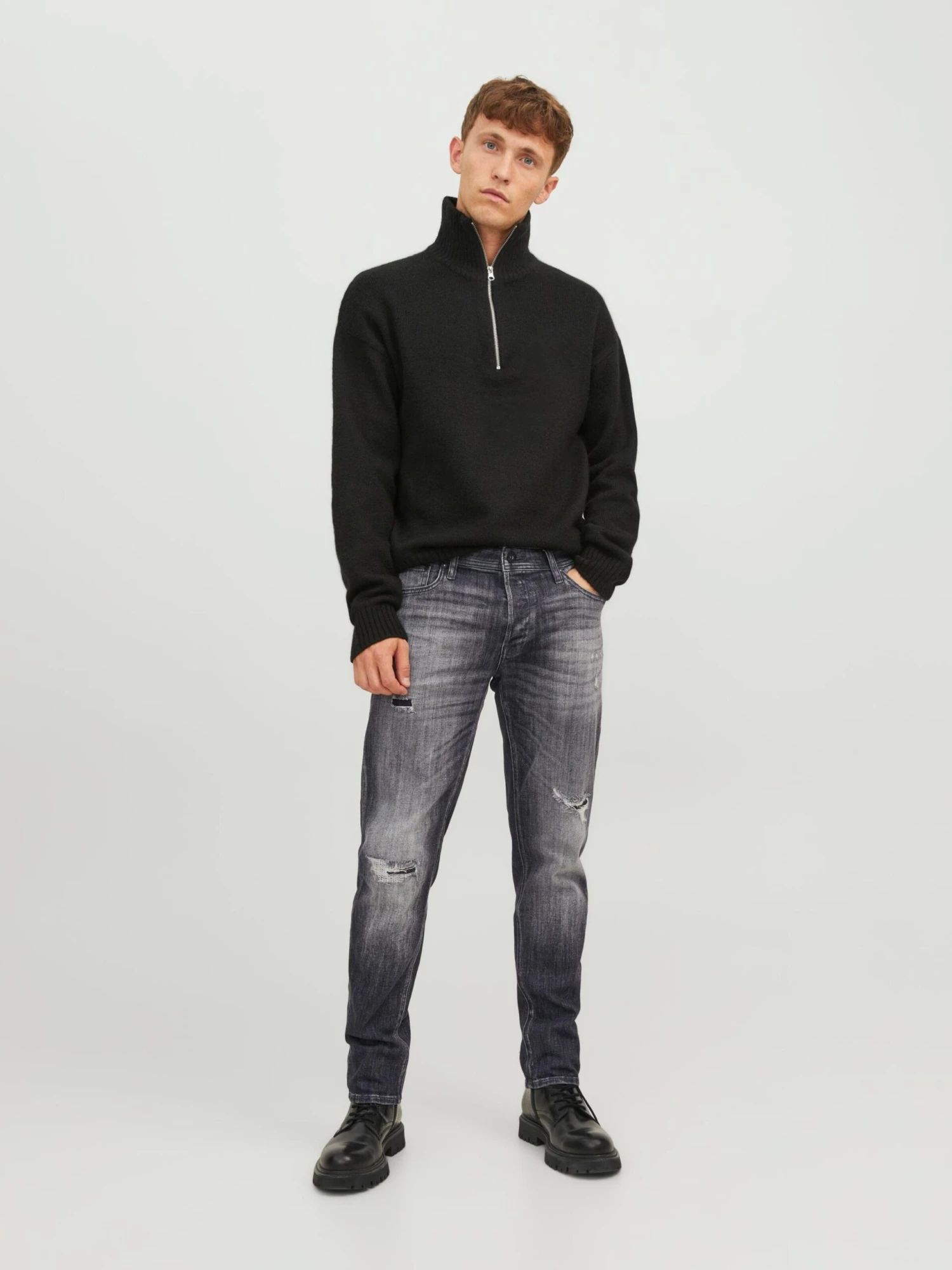 Jack & Jones Droits Regular Jean MIKE Homme Gris 8 Jack & Jones Droits Regular Jean MIKE Homme Gris – Image 6